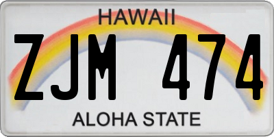 HI license plate ZJM474