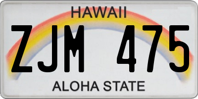HI license plate ZJM475