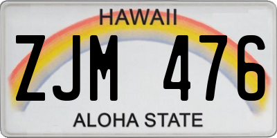 HI license plate ZJM476