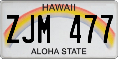 HI license plate ZJM477