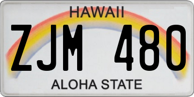 HI license plate ZJM480