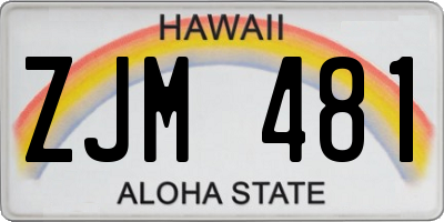 HI license plate ZJM481