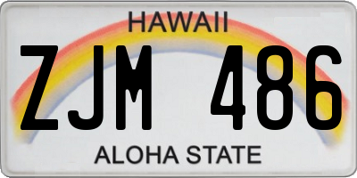 HI license plate ZJM486