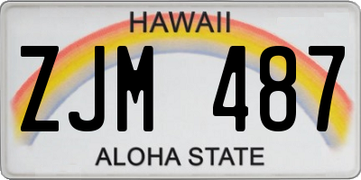HI license plate ZJM487