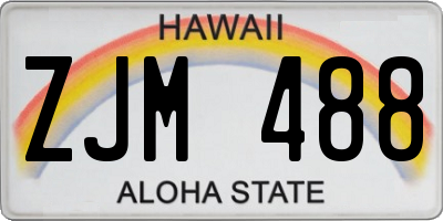 HI license plate ZJM488