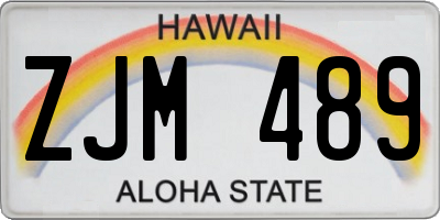 HI license plate ZJM489