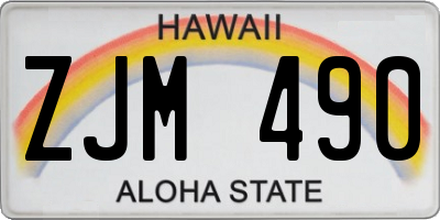 HI license plate ZJM490