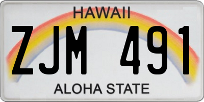 HI license plate ZJM491