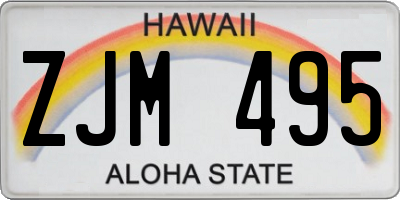 HI license plate ZJM495