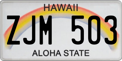 HI license plate ZJM503
