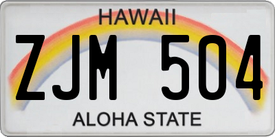 HI license plate ZJM504