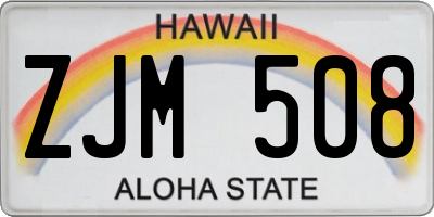 HI license plate ZJM508