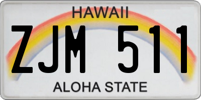 HI license plate ZJM511