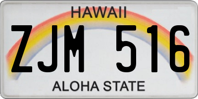 HI license plate ZJM516
