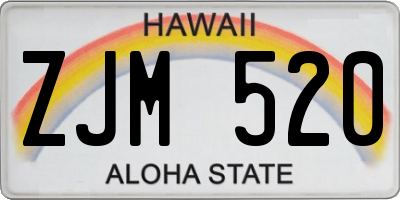 HI license plate ZJM520