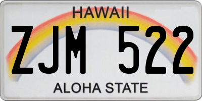 HI license plate ZJM522
