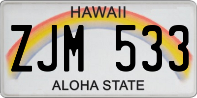 HI license plate ZJM533