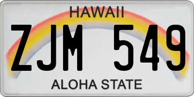 HI license plate ZJM549