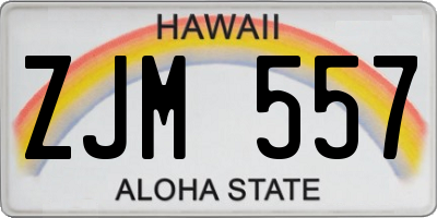 HI license plate ZJM557