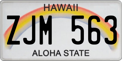 HI license plate ZJM563