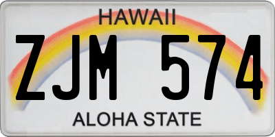 HI license plate ZJM574