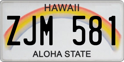 HI license plate ZJM581