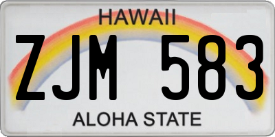 HI license plate ZJM583