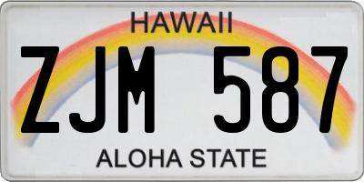 HI license plate ZJM587