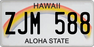HI license plate ZJM588