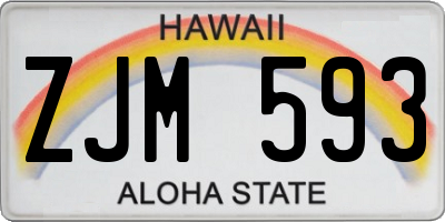 HI license plate ZJM593