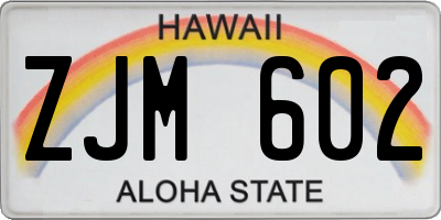 HI license plate ZJM602