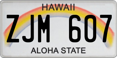 HI license plate ZJM607