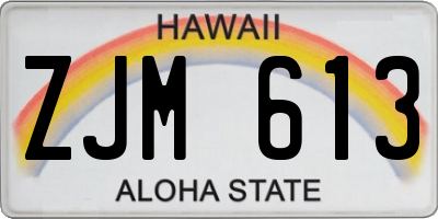 HI license plate ZJM613