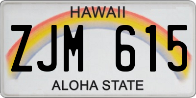 HI license plate ZJM615