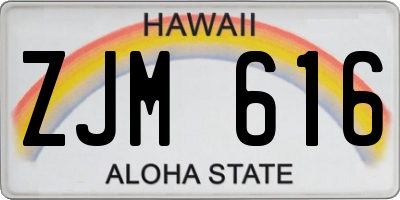 HI license plate ZJM616