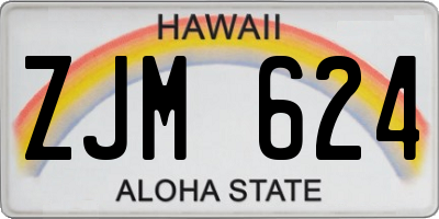 HI license plate ZJM624