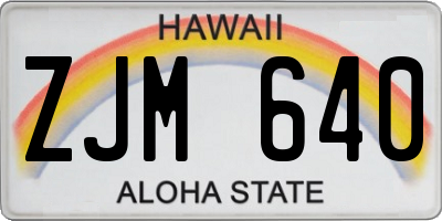 HI license plate ZJM640