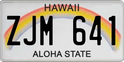 HI license plate ZJM641