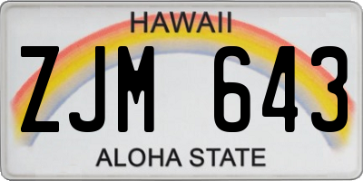 HI license plate ZJM643