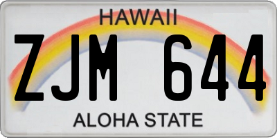 HI license plate ZJM644