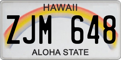 HI license plate ZJM648