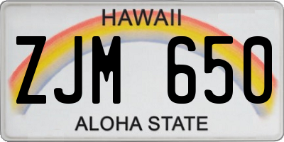 HI license plate ZJM650