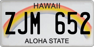 HI license plate ZJM652