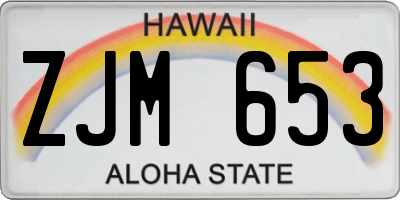 HI license plate ZJM653
