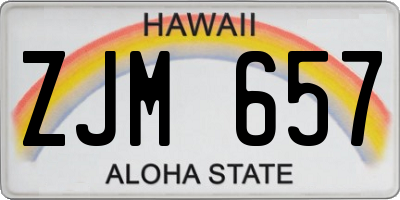 HI license plate ZJM657