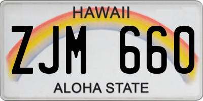 HI license plate ZJM660