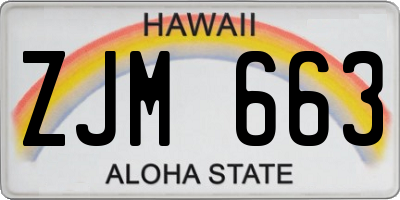 HI license plate ZJM663