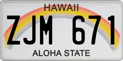 HI license plate ZJM671