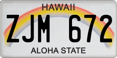 HI license plate ZJM672