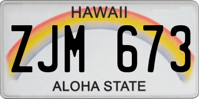 HI license plate ZJM673